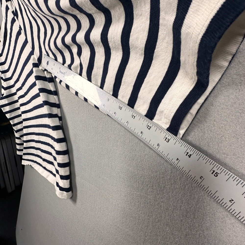 J.Crew Womens L Navy White Striped Boatneck 3/4 Sleeve Knit Top Coastal French - Picture 8 of 9